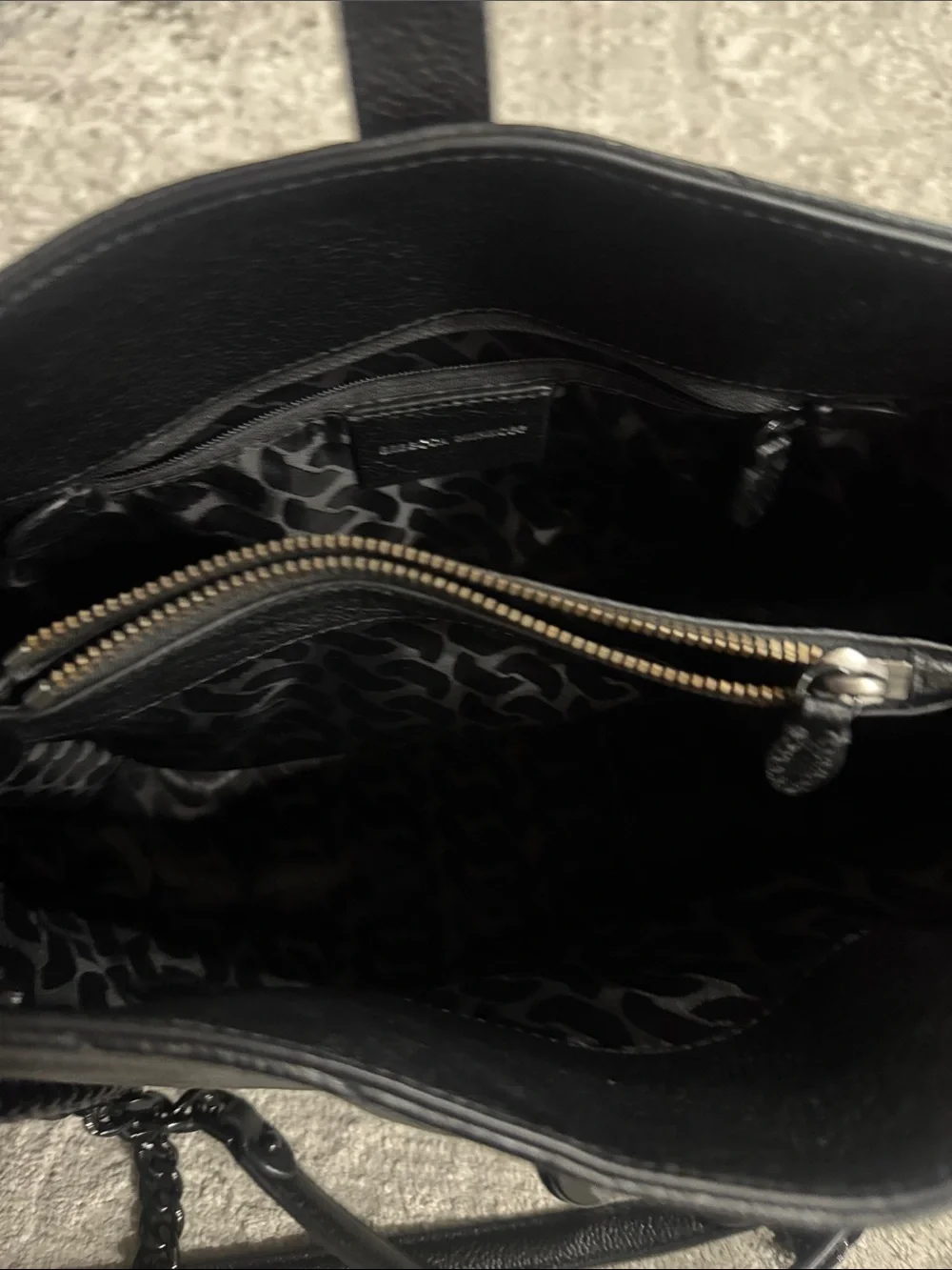 Rebecca Minkoff Black Quilted Chevron Leather Shoulder Bag with Chain Strap